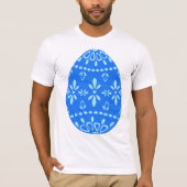 Blauw Kant Paasei Mannen T-shirt (Voorkant)
