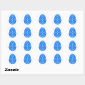 Blauw Kant Paasei Stickers (Vel)
