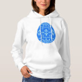 Blauw Kant Paasei Vrouwen Hoodie (Voorkant)