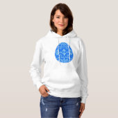Blauw Kant Paasei Vrouwen Hoodie (Voorkant volledig)