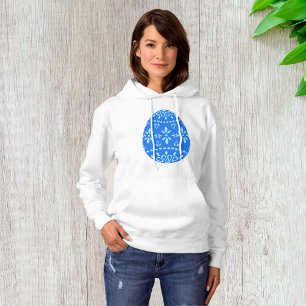 Blauw Kant Paasei Vrouwen Hoodie