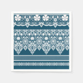 Blauw kant patroon. servetten (Voorkant)