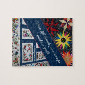 Blauw kantelen maakt een Quilt Quote Legpuzzel (Horizontaal)