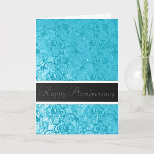 Blauw Kanten Jubileum Kaart (Voorkant)