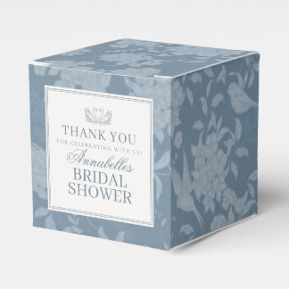 Blauw Kanten Kleedje Vintage Bloemige Bruiloftsdou Bedankdoosjes