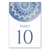 Blauw Kanten Mandala Bruiloft Kaart (Achterkant)