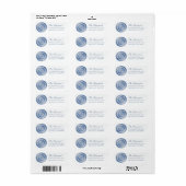 Blauw Kanten Mandala Trouwadres Etiket (Full Sheet)