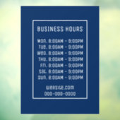 Blauw kantooruren-teken raamsticker (Vel 3)