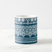 Blauw kantpatroon . koffiemok (Center)