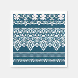 Blauw kantpatroon. servetten