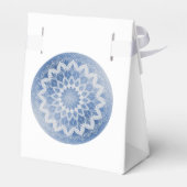 Blauw Kantwerk Mandala Bruiloft Bedankdoosjes (Achterkant)