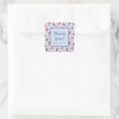 Blauw kardinaal Baby shower Hartelijk dank Vierkante Sticker (Tas)