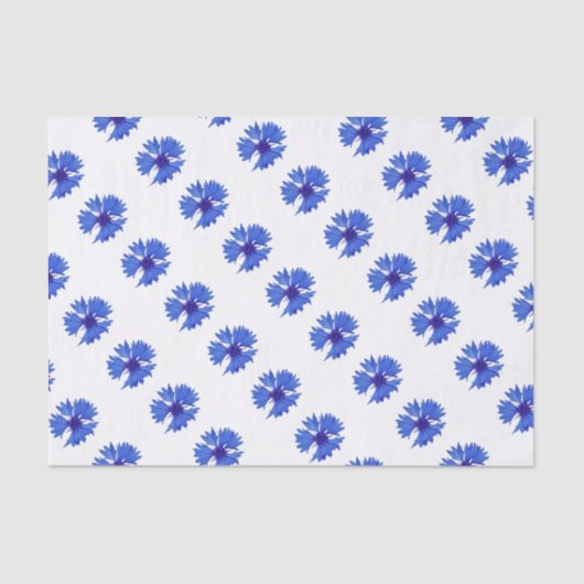 Blauw karnenbloempapier tissuepapier (Voorkant)