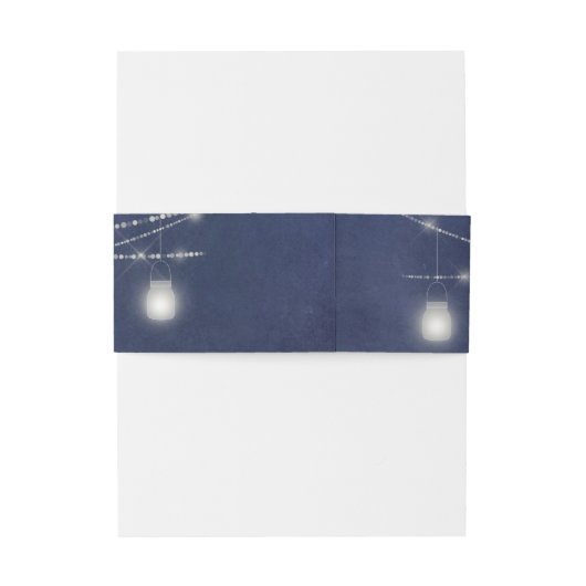 Blauw karton en witmaden uitnodigingen wikkel (Achterkant Voorbeeld)