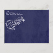 blauw karton sparen de datum aankondigingskaart (Achterkant)