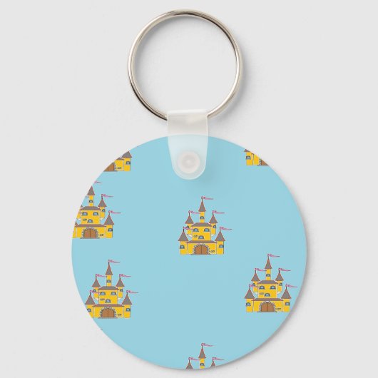 blauw kasteel sleutelhanger (Voorkant)