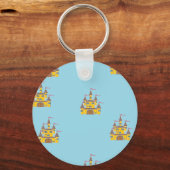 blauw kasteel sleutelhanger (Voorkant)