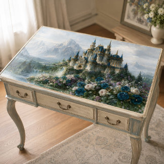 Blauw kasteelbergdecoupage tissuepapier