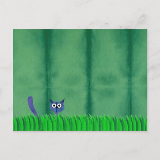 BLAUW KAT Briefkaart (Voorkant)