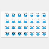 Blauw Kat met aangepaste naam Iron op kleding Labels (Vel)