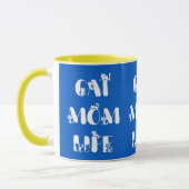 Blauw kat moeder leven leuk lettertype Moederdag Mok (Links)