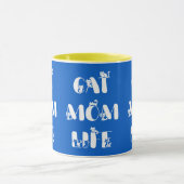 Blauw kat moeder leven leuk lettertype Moederdag Mok (Midden)
