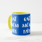 Blauw kat moeder leven leuk lettertype Moederdag Mok (Voorkant links)