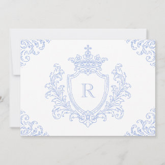 Blauw Katholiek Doopsel Heraldisch Wapen Initiaal Kaart