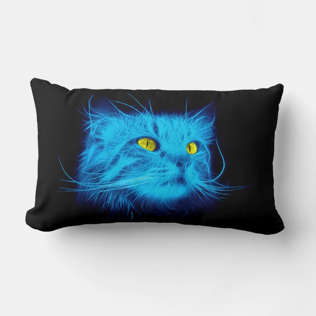 Blauw katje kussen (Voorkant)