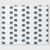 Blauw katje oog patroon cadeaupapier (Vlak)