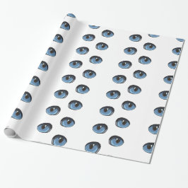 Blauw katje oog patroon cadeaupapier