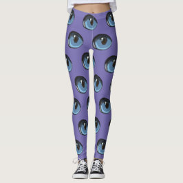 Blauw katje oog patroon leggings