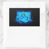 Blauw katje rechthoekige sticker (Tas)