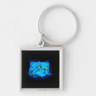 Blauw katje sleutelhanger