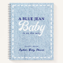 Blauw Katoen Baby Jongen Baby Shower Gastboek Notitieboek