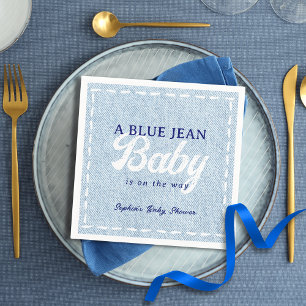 Blauw Katoen Baby Jongens Baby Shower Servet