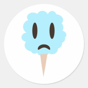 Blauw katoenachtig snoep ronde sticker
