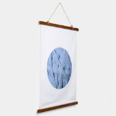 Blauw katoengaren textiel hangend wandkleed (Gebogen)
