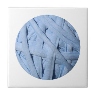 Blauw katoengaren textiel tegeltje