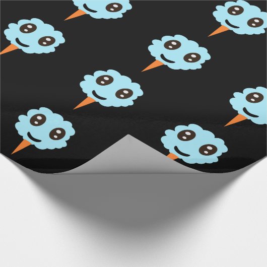 Blauw katoenprogramma snoep Gift Wrap Cadeaupapier (Hoek)