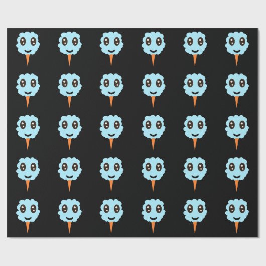 Blauw katoenprogramma snoep Gift Wrap Cadeaupapier (Vlak)