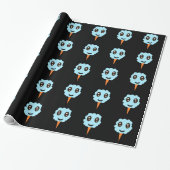 Blauw katoenprogramma snoep Gift Wrap Cadeaupapier (Uitgerold)