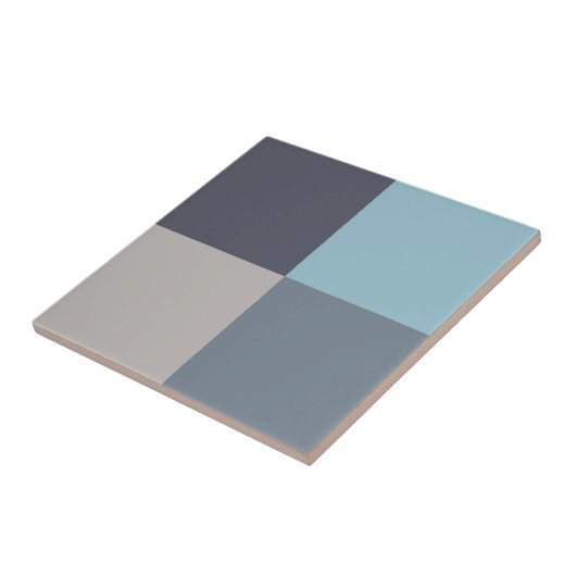 Blauw katoenzaad tegeltje (Zijkant)