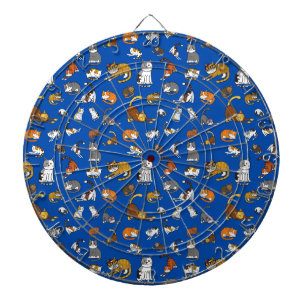 blauw kattenpatroon voor kattenliefhebbers - dartbord