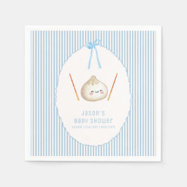 Blauw Kawaii Jongensboog Aziatische Dim Sum Baby S Servet