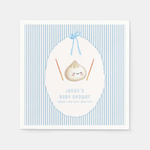 Blauw Kawaii Jongensboog Aziatische Dim Sum Baby S Servet