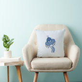 Blauw Kawaii Octopus UFO Tweezijdig Kussen (Stoel)