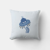 Blauw Kawaii Octopus UFO Tweezijdig Kussen (Voorkant)