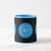 Blauw Keelchakra Symbool Mindfulness en Genezing Mok (Midden)
