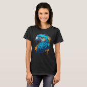 Blauw keelmacaw ontwerp t-shirt (Voorkant volledig)